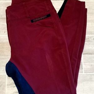 Romfh Champion Full Seat Breeches - Port/Dark Blue Ladies Sz. 32R